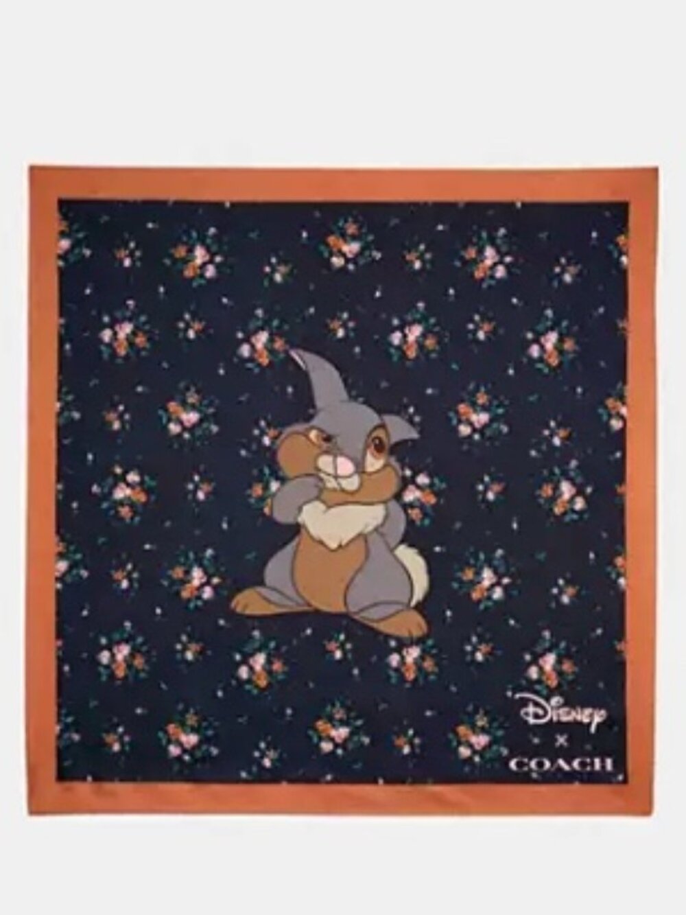 Disney X Coach Thumper Rose Bouquet Print Silk Bandana